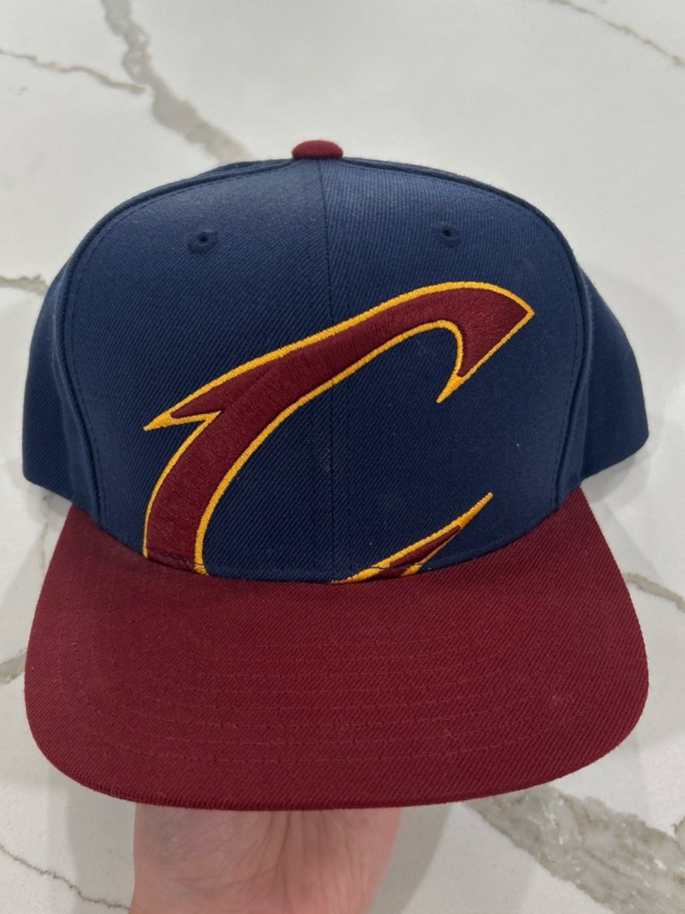 Mitchell & Ness Navy and Wine mens Snapback Hat